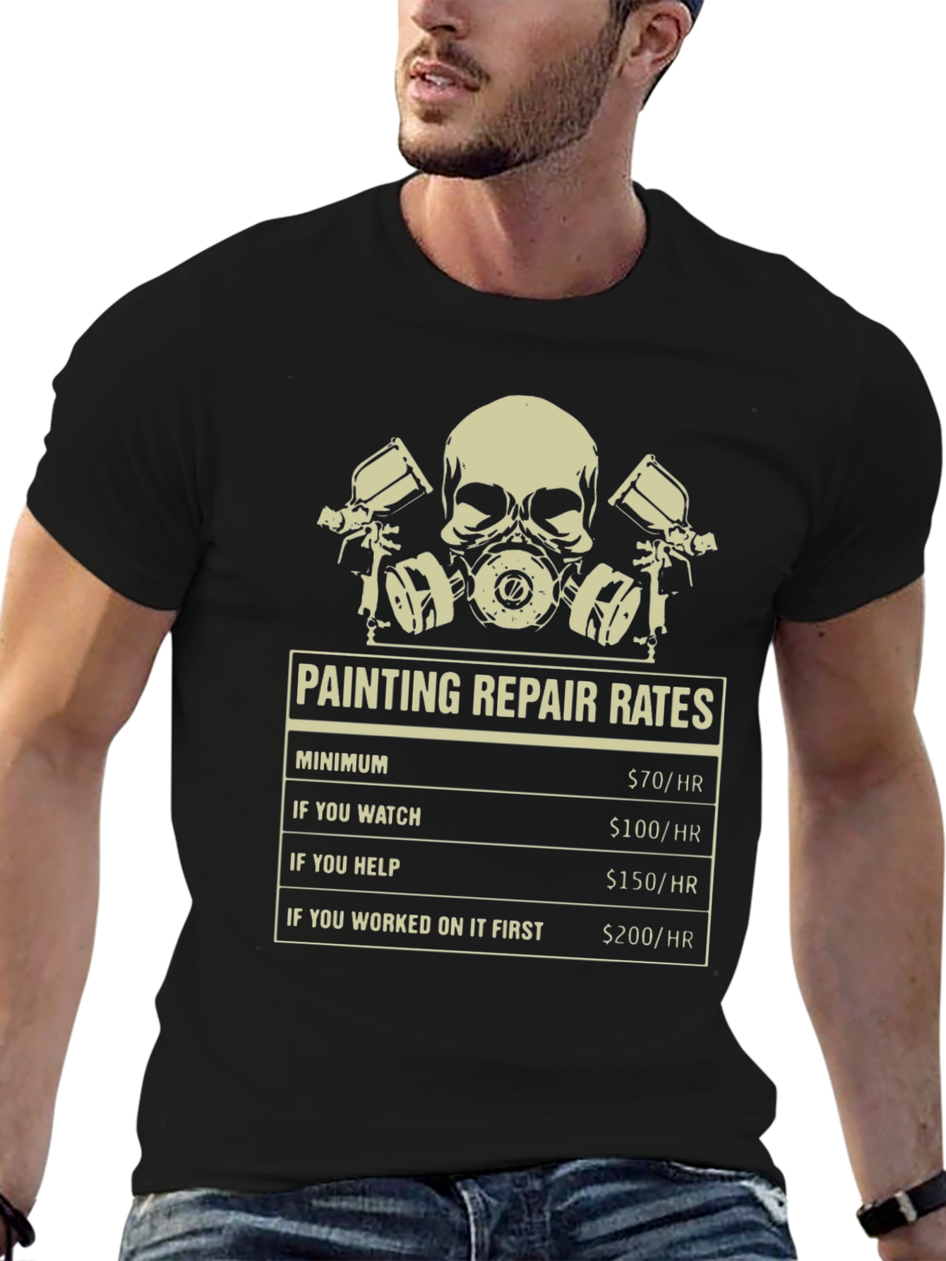 Funny Painter T-Shirt: Repair Rates Graphic Tee