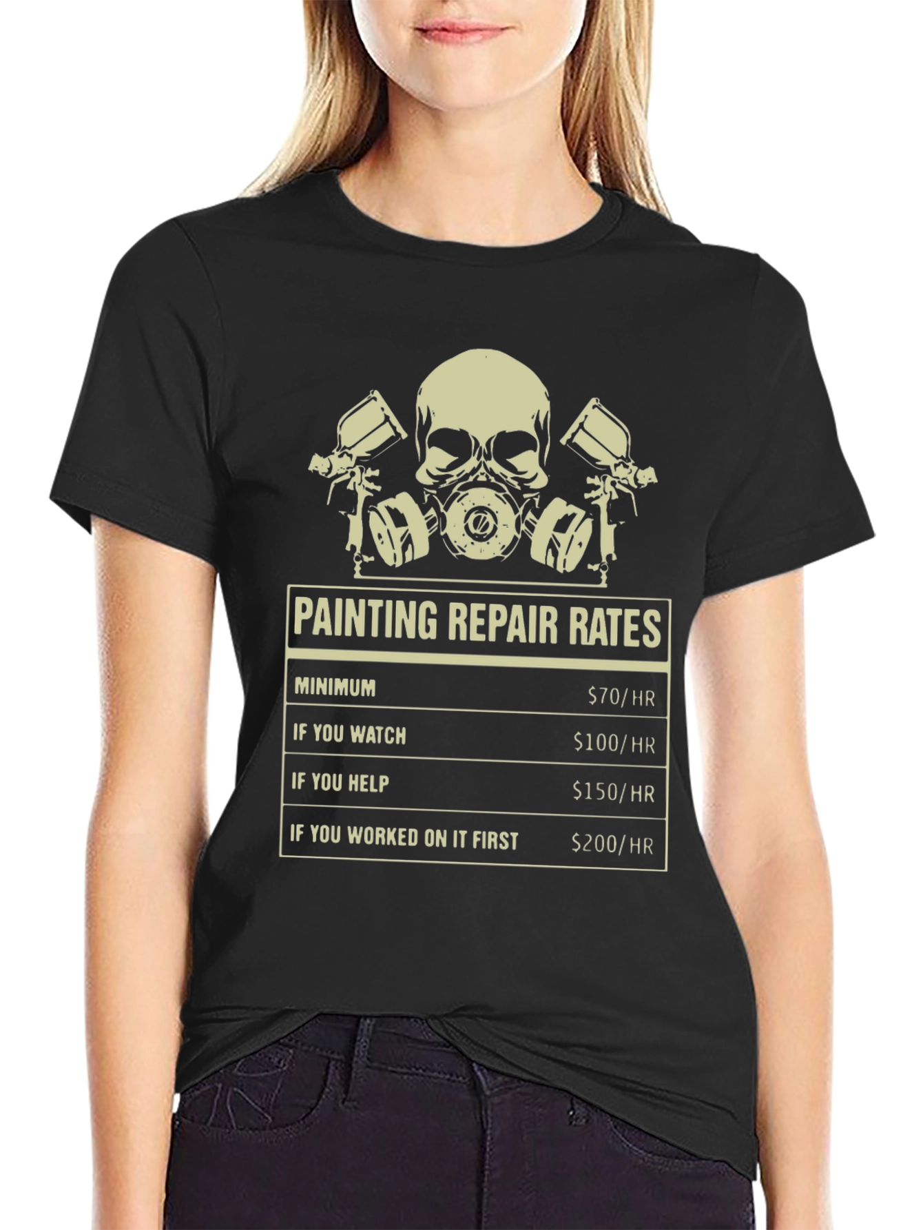 Funny Painter T-Shirt: Repair Rates Graphic Tee
