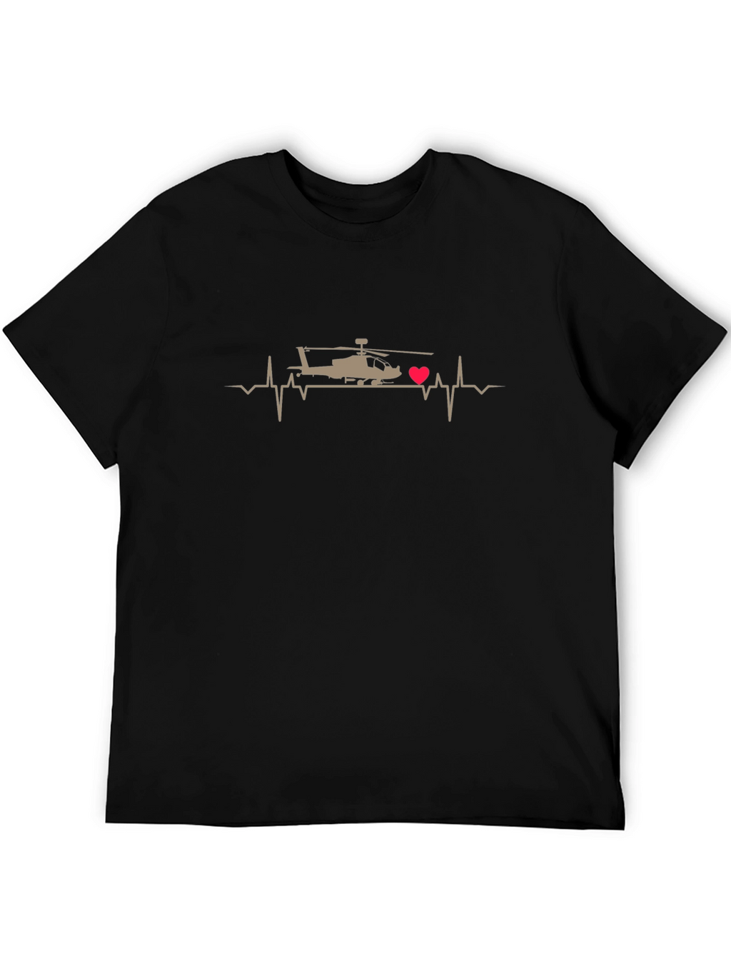 Helicopter Heartbeat T-Shirt - Military Aviation Tee