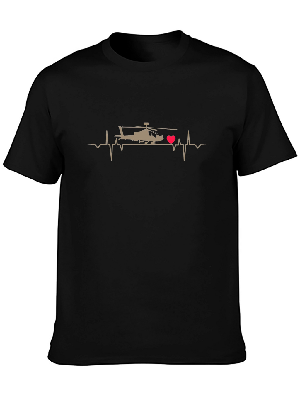Helicopter Heartbeat T-Shirt - Military Aviation Tee