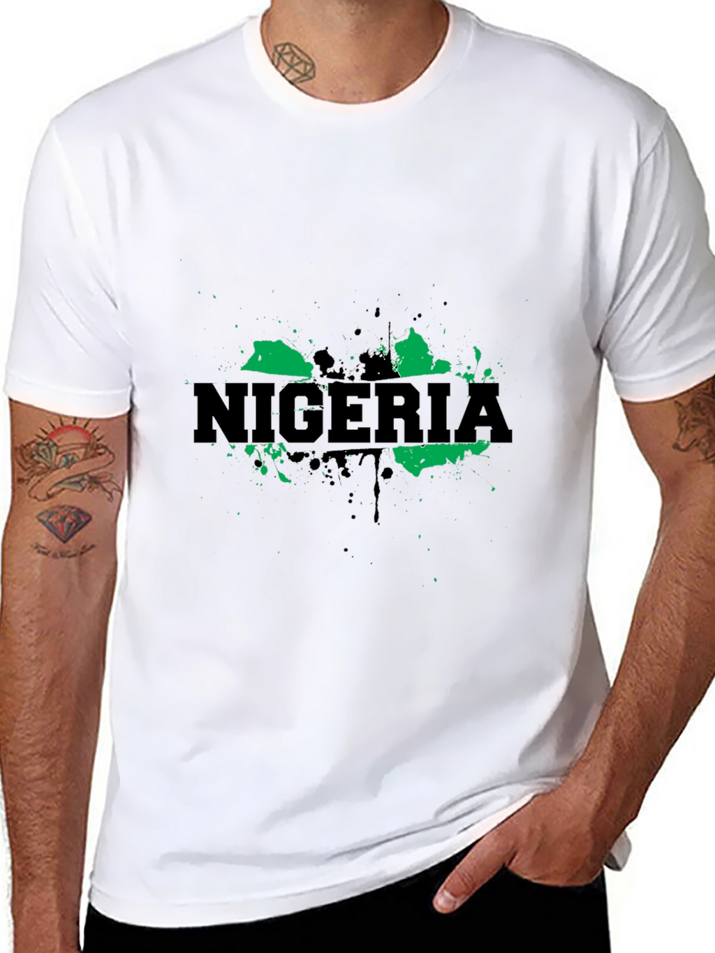 Nigeria Map T-Shirt - Green and Black Graphic Tee