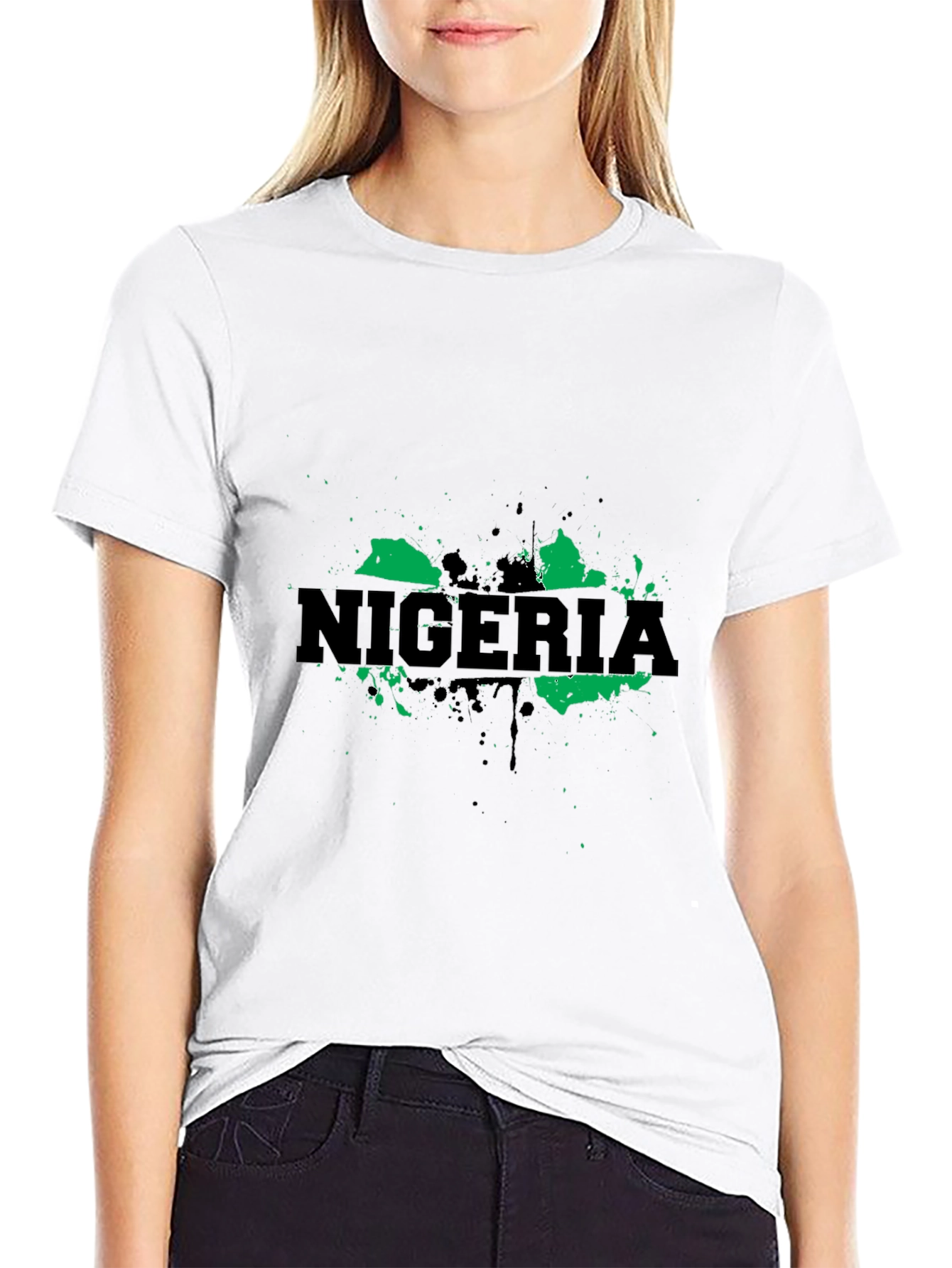 Nigeria Map T-Shirt - Green and Black Graphic Tee
