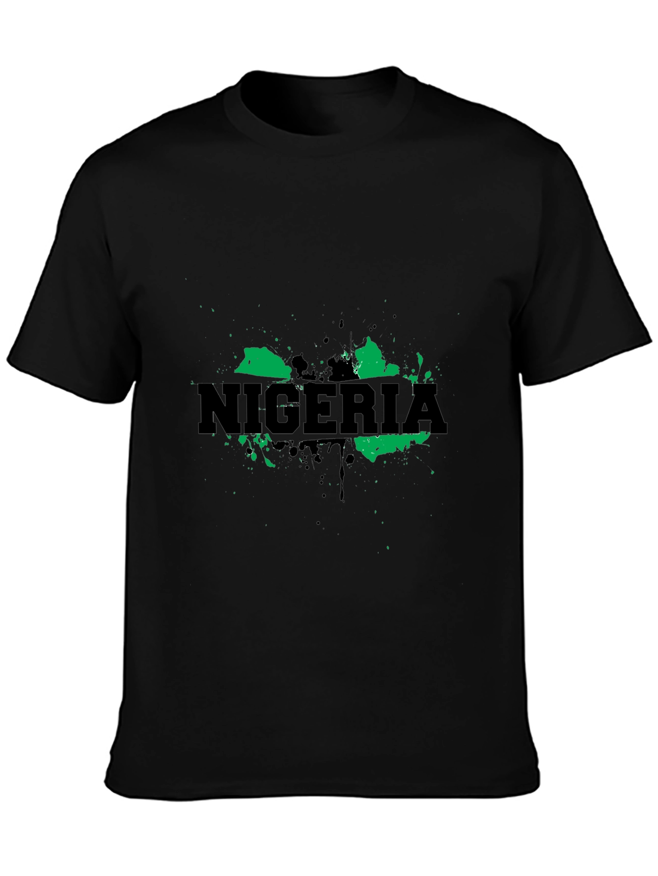 Nigeria Map T-Shirt - Green and Black Graphic Tee