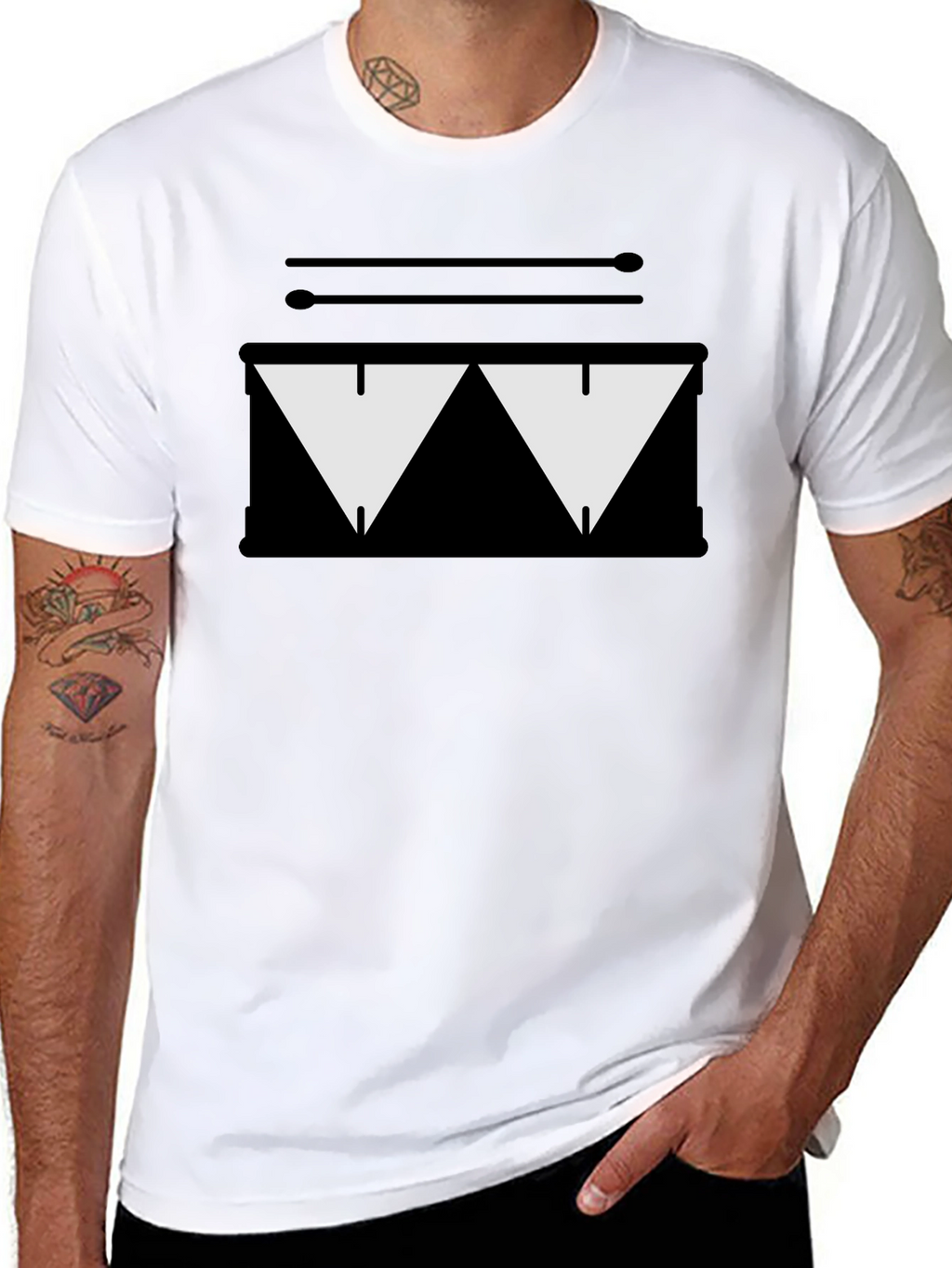 Drum Kit Graphic Tee - Black T-Shirt