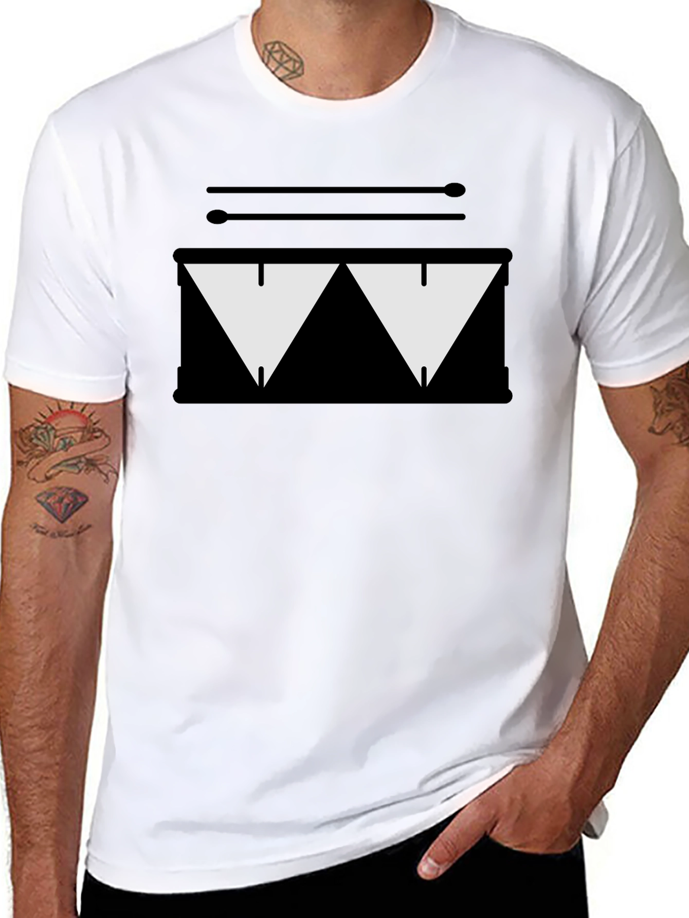 Drum Kit Graphic Tee - Black T-Shirt