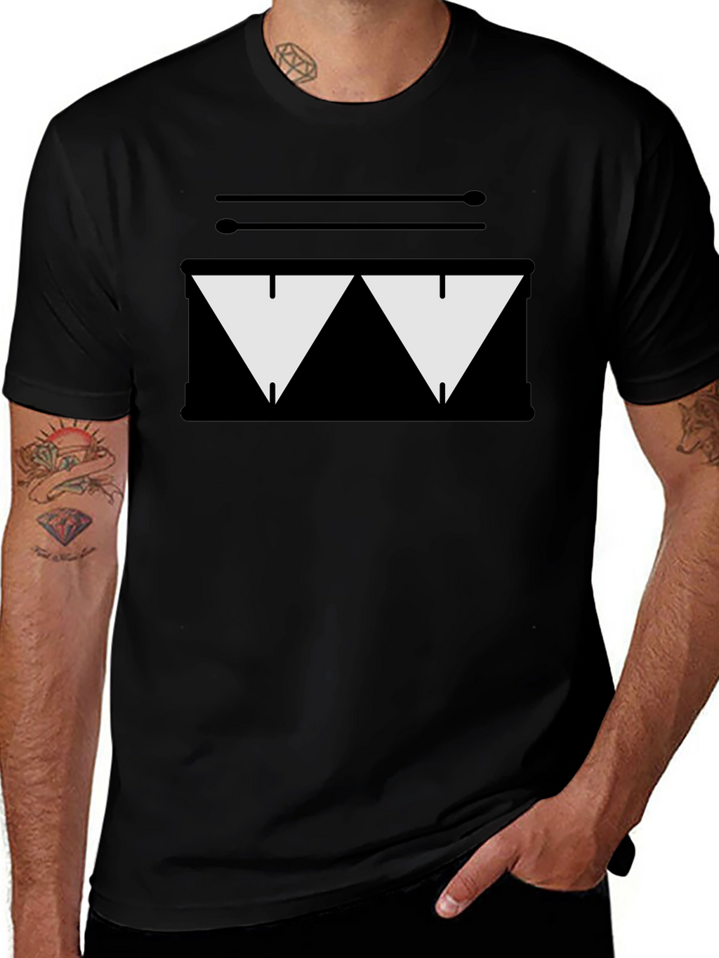 Drum Kit Graphic Tee - Black T-Shirt