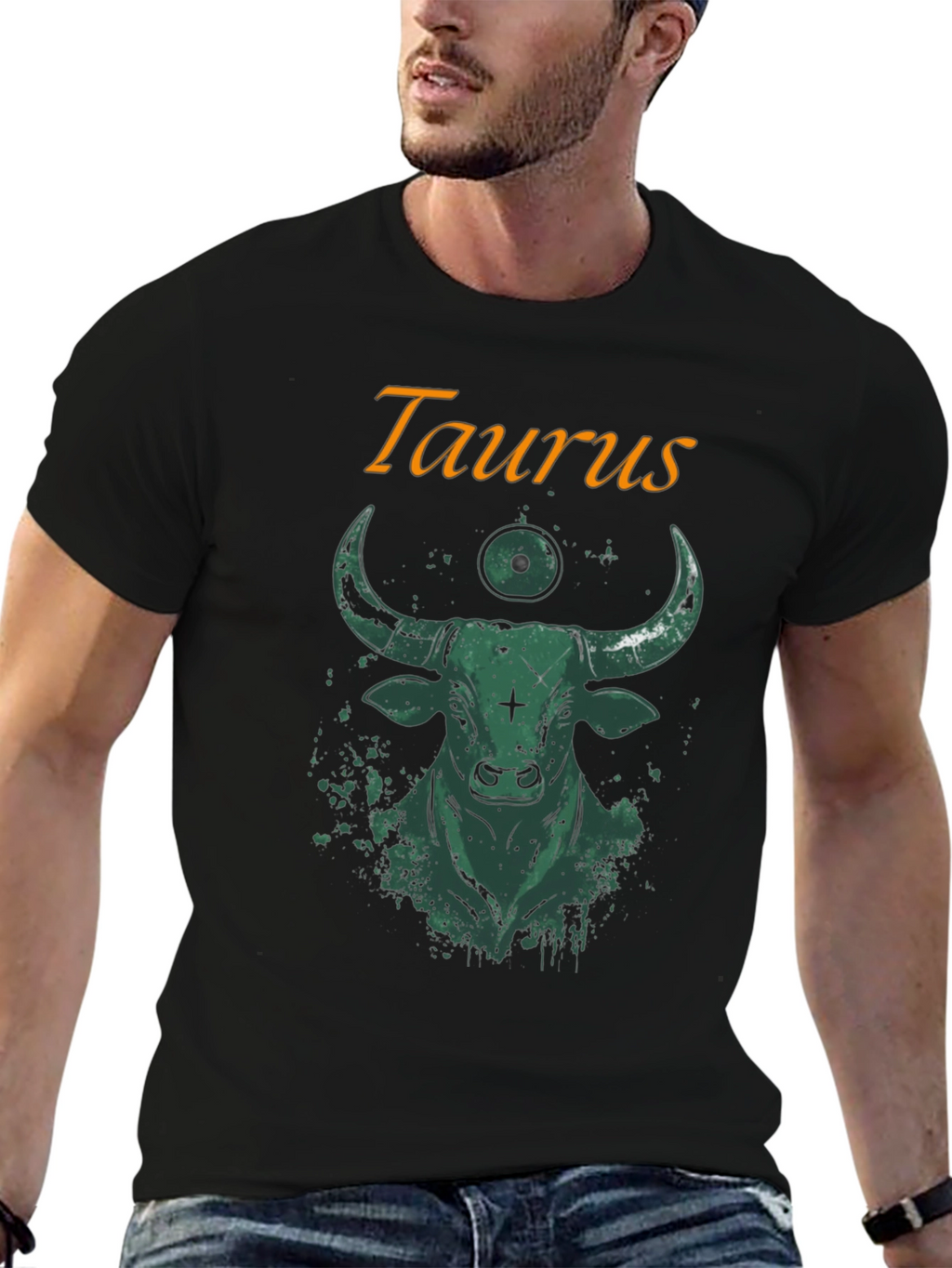Taurus Zodiac Graphic T-Shirt - Bull Design