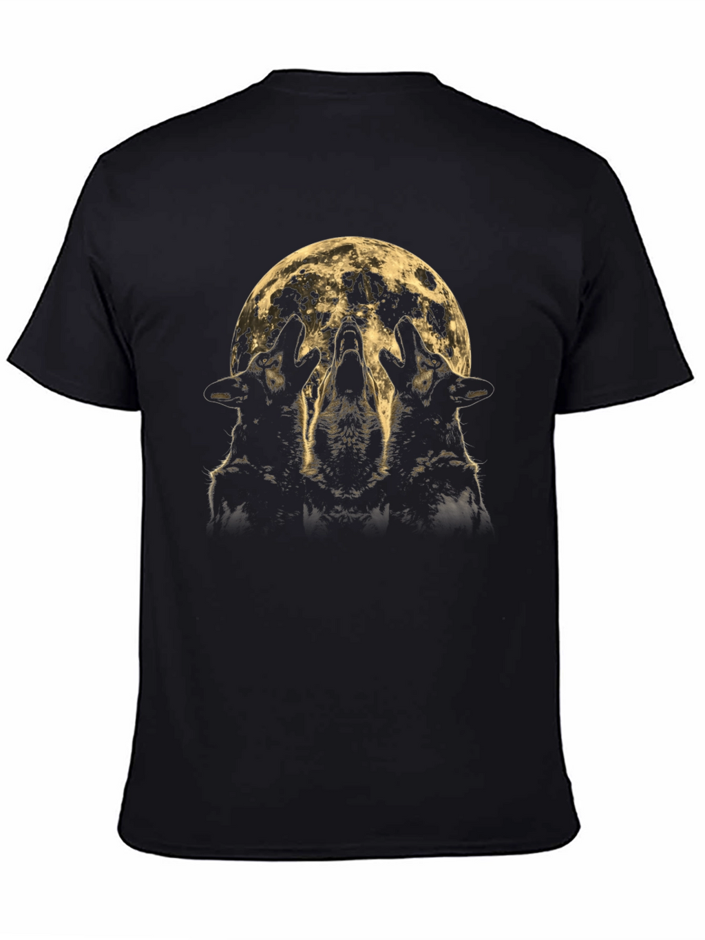 Wolf Howl Moon Graphic Tee - Black