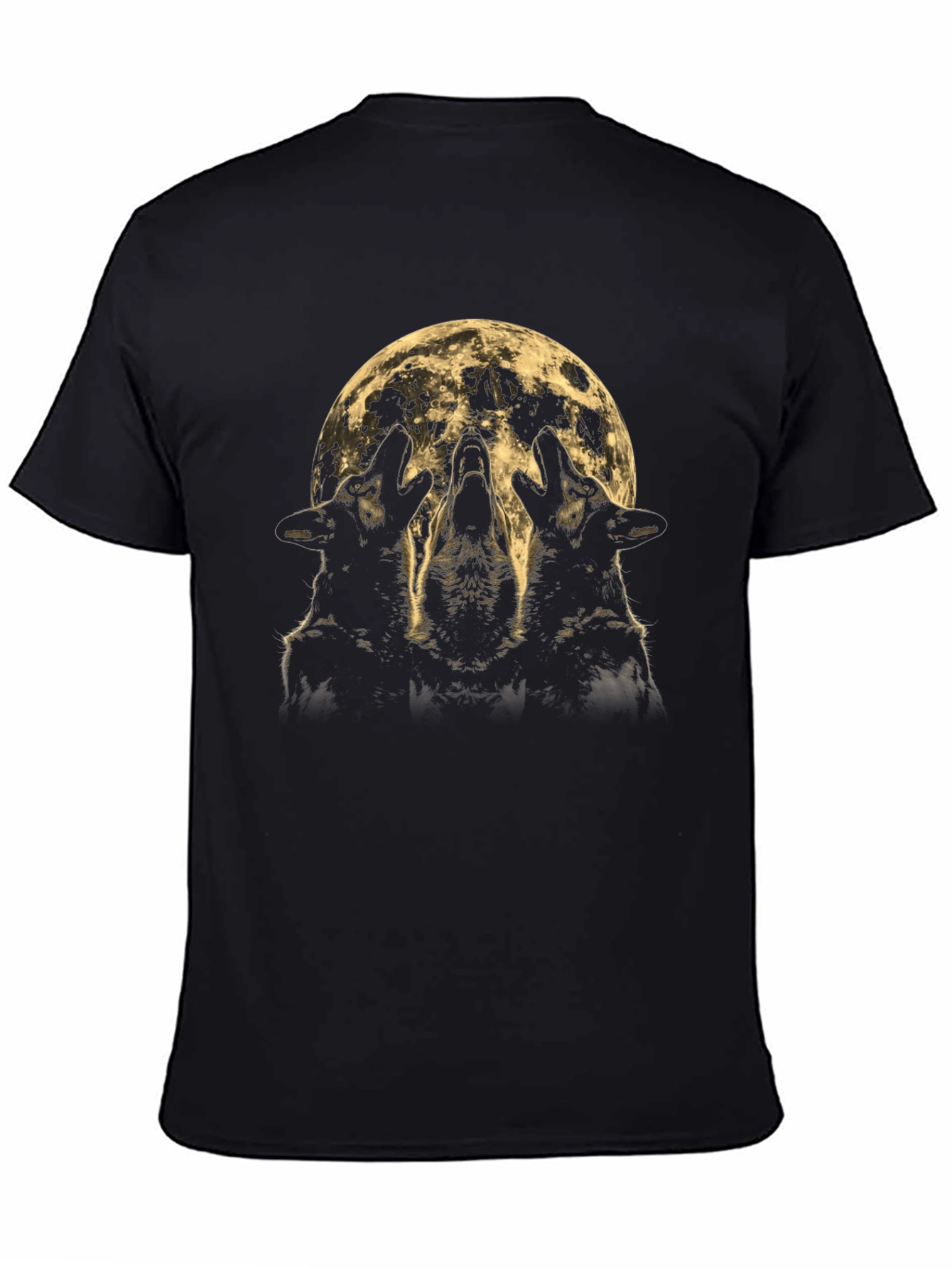Wolf Howl Moon Graphic Tee - Black