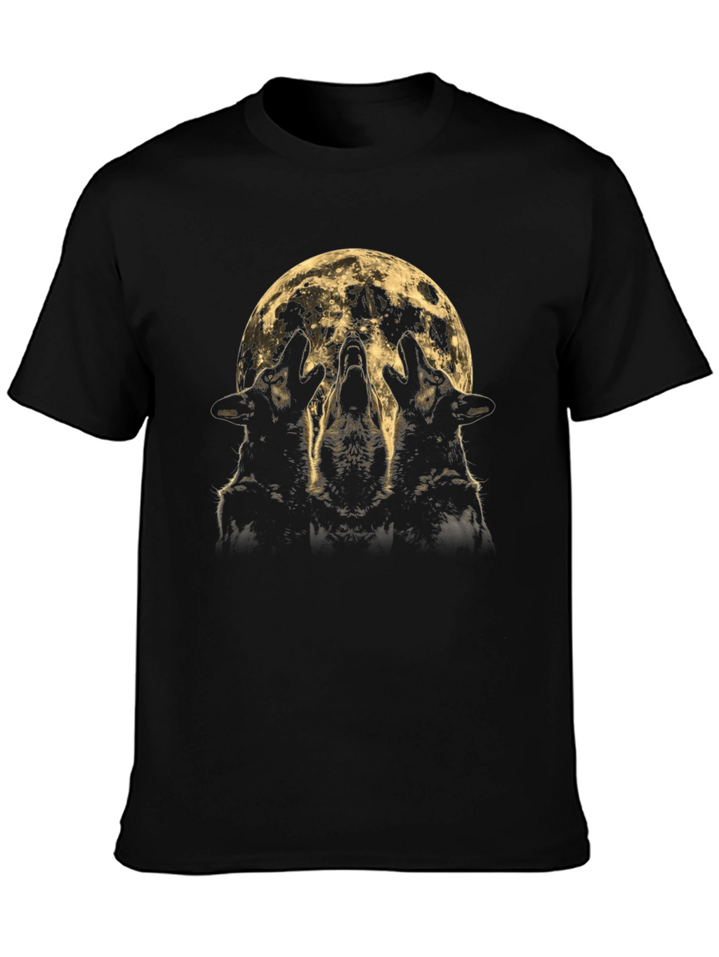 Wolf Howl Moon Graphic Tee - Black