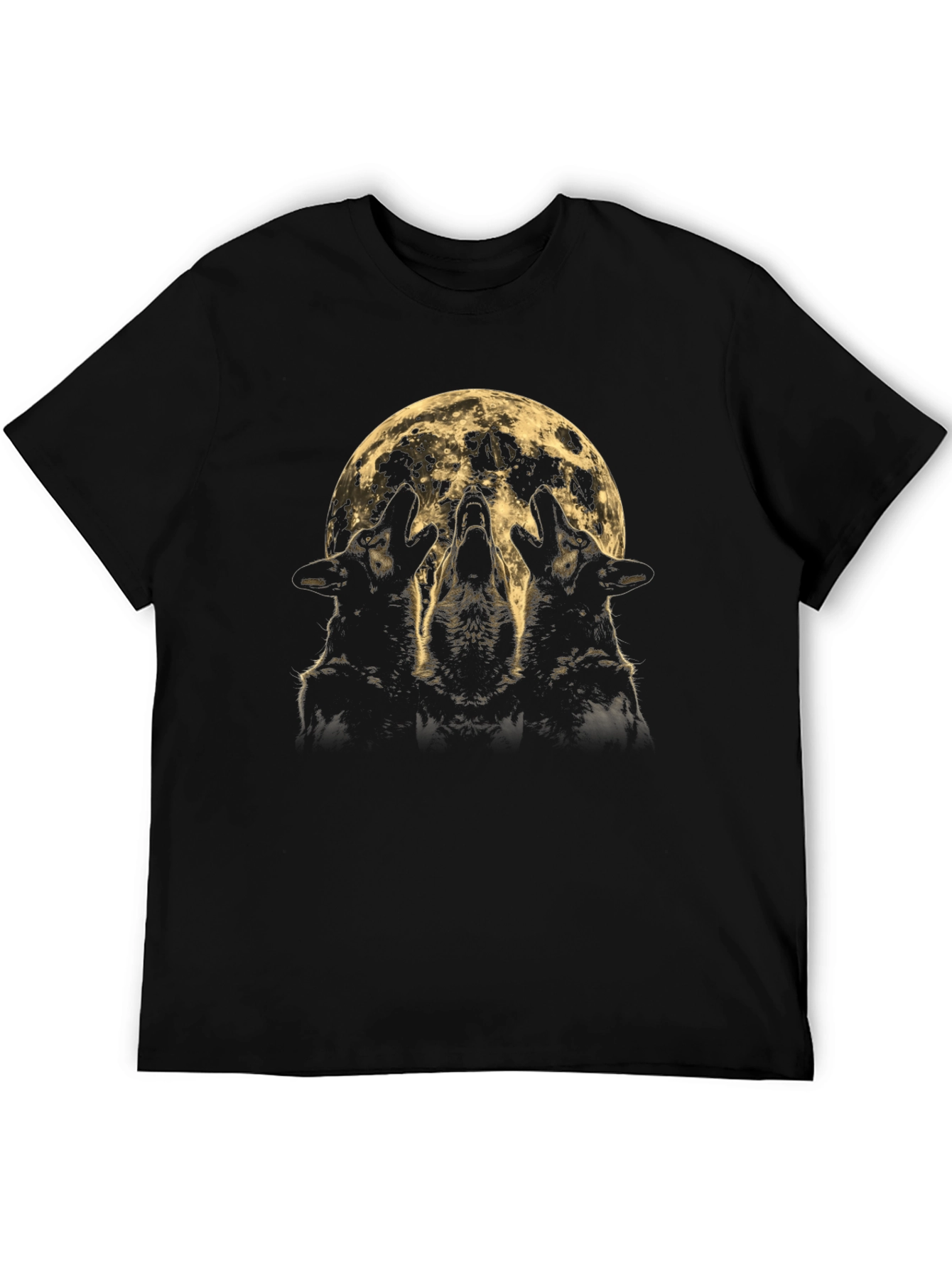 Wolf Howl Moon Graphic Tee - Black