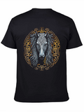 Celtic Horse Graphic Tee - Black