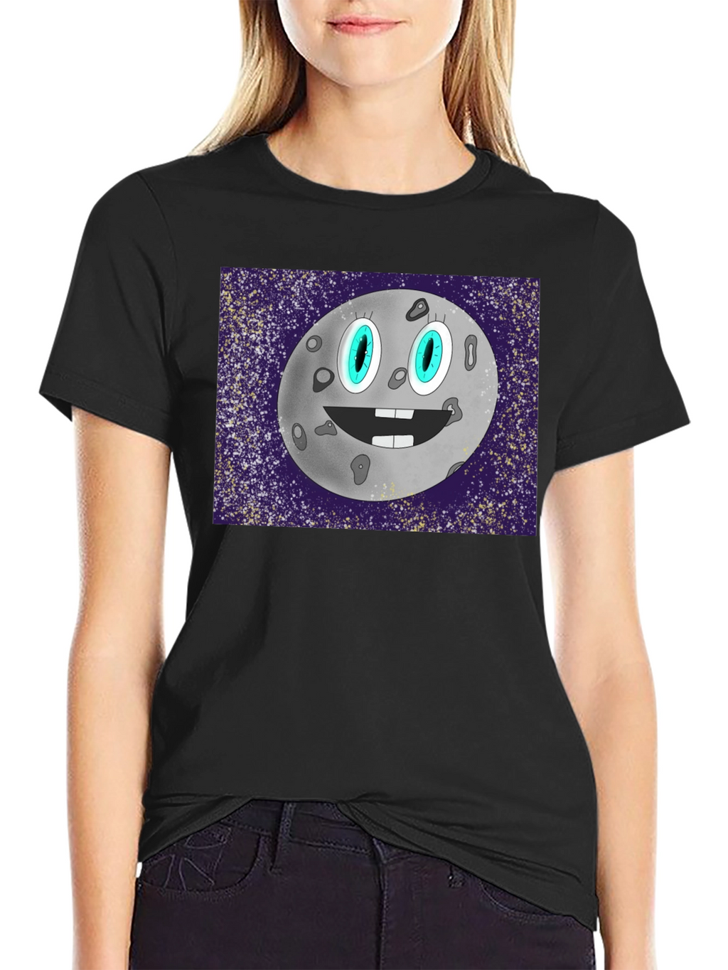 Cartoon Moon Graphic T-Shirt