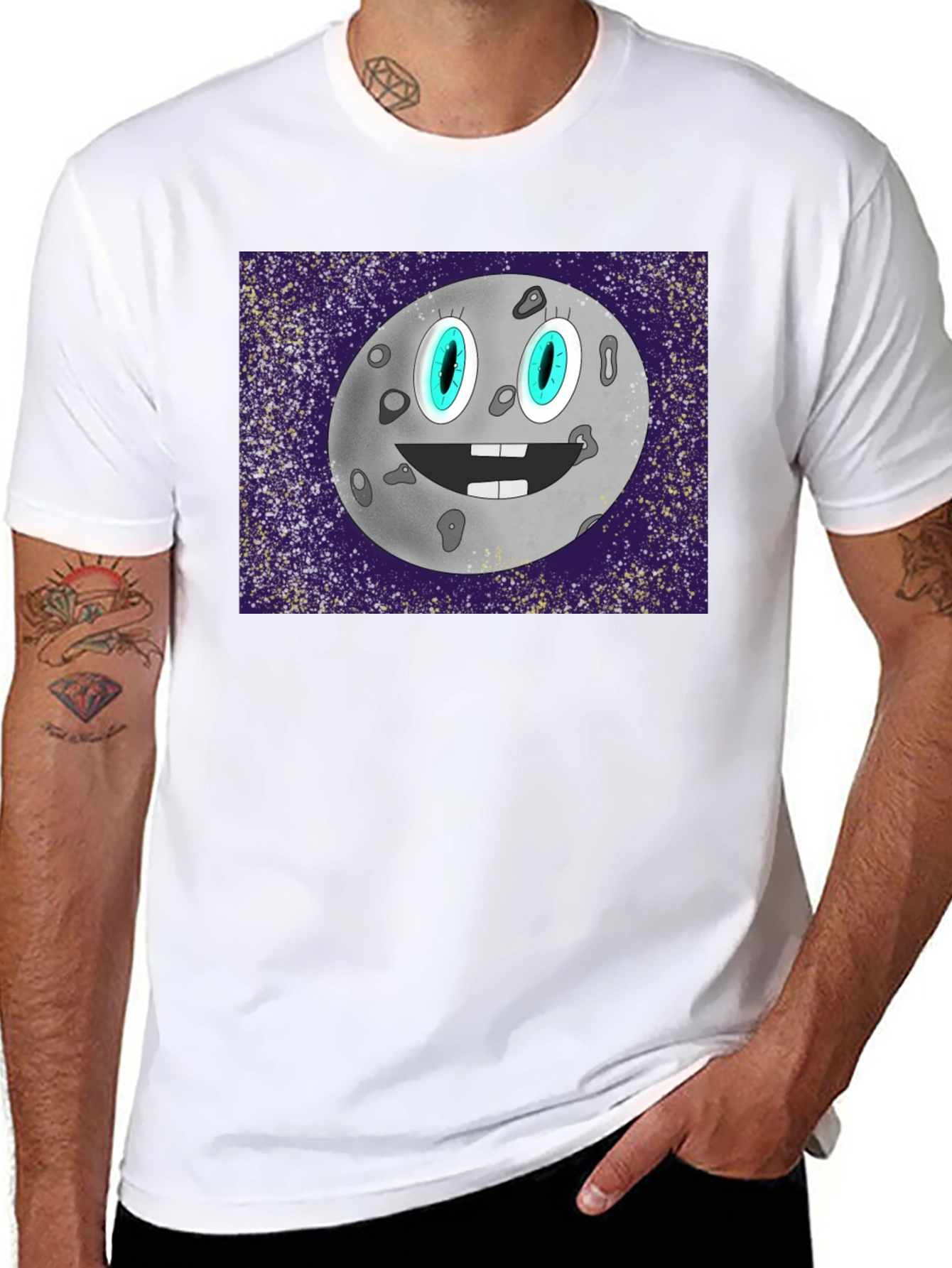 Cartoon Moon Graphic T-Shirt