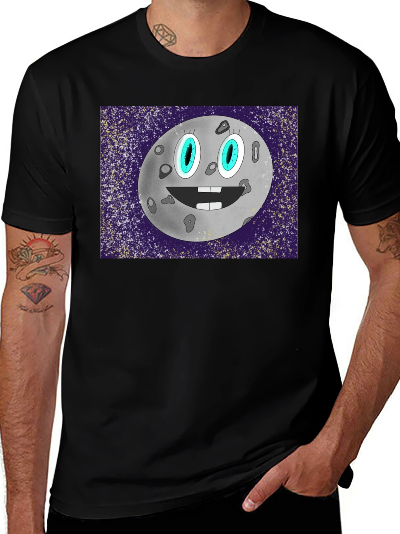 Cartoon Moon Graphic T-Shirt