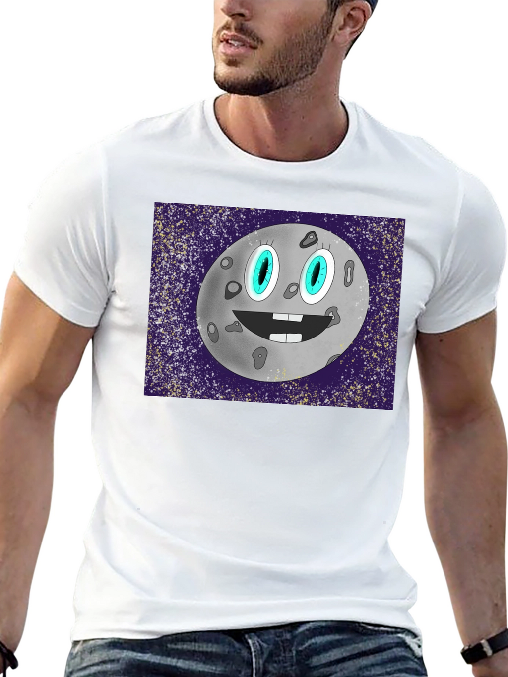 Cartoon Moon Graphic T-Shirt