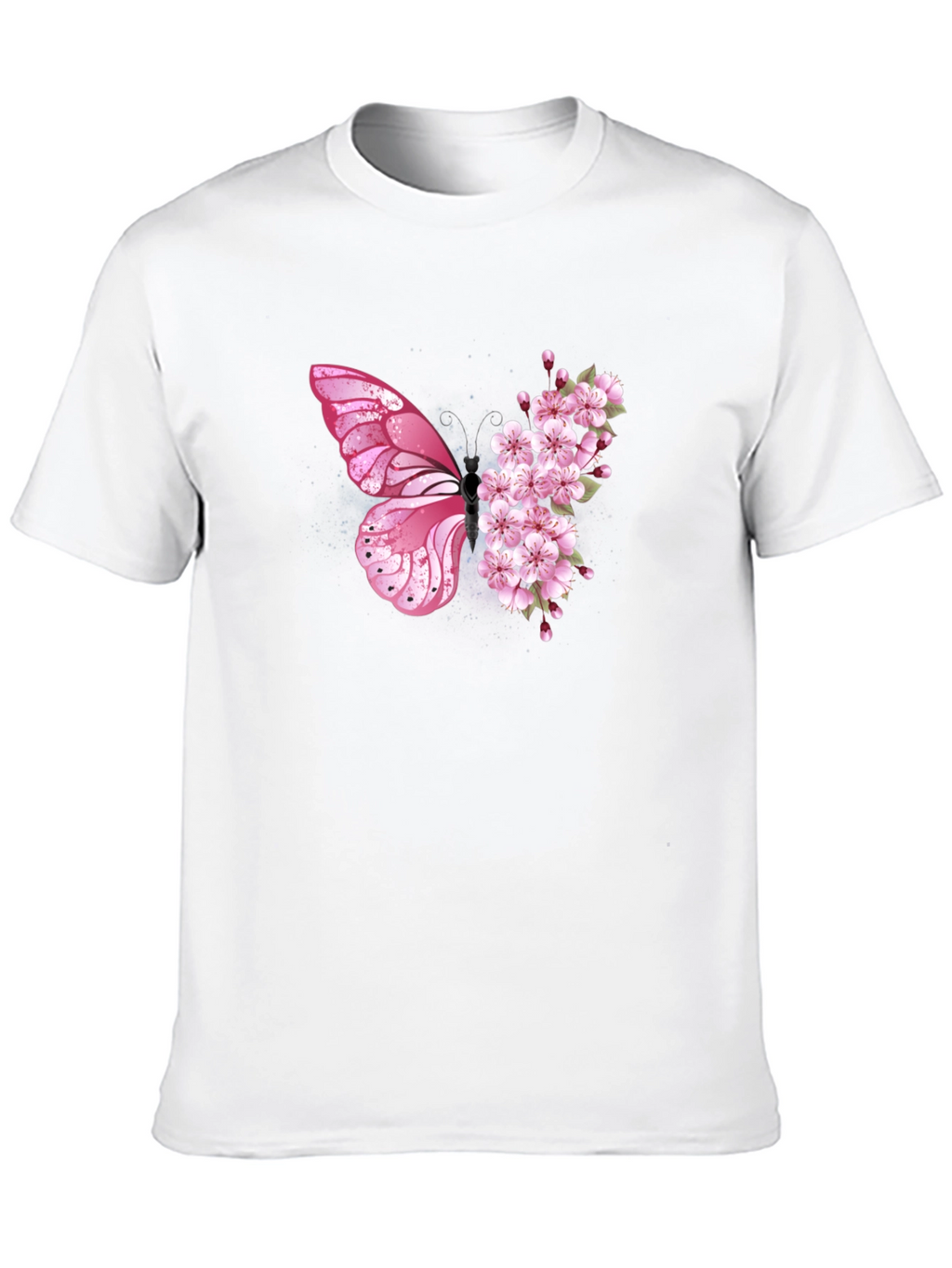 Butterfly Floral Graphic Tee - Black Unisex T-Shirt