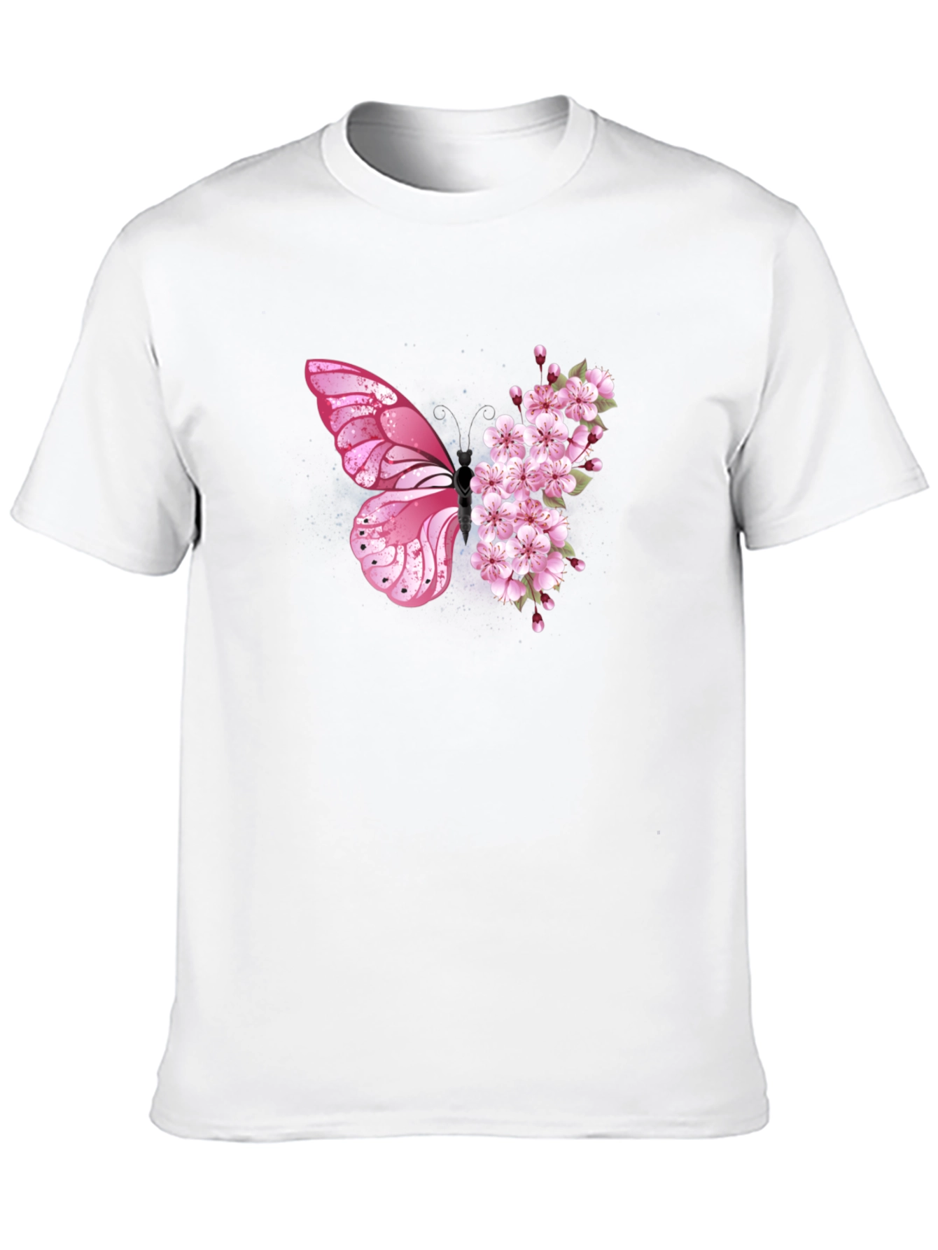 Butterfly Floral Graphic Tee - Black Unisex T-Shirt