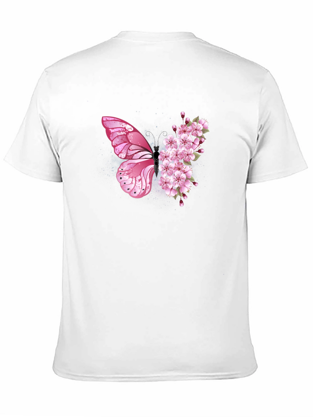 Butterfly Floral Graphic Tee - Black Unisex T-Shirt