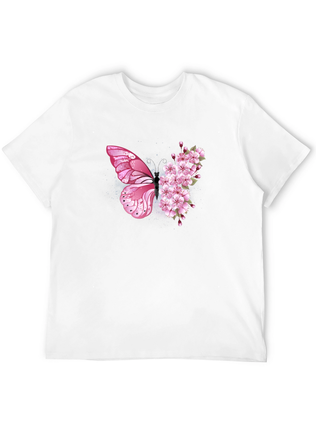 Butterfly Floral Graphic Tee - Black Unisex T-Shirt