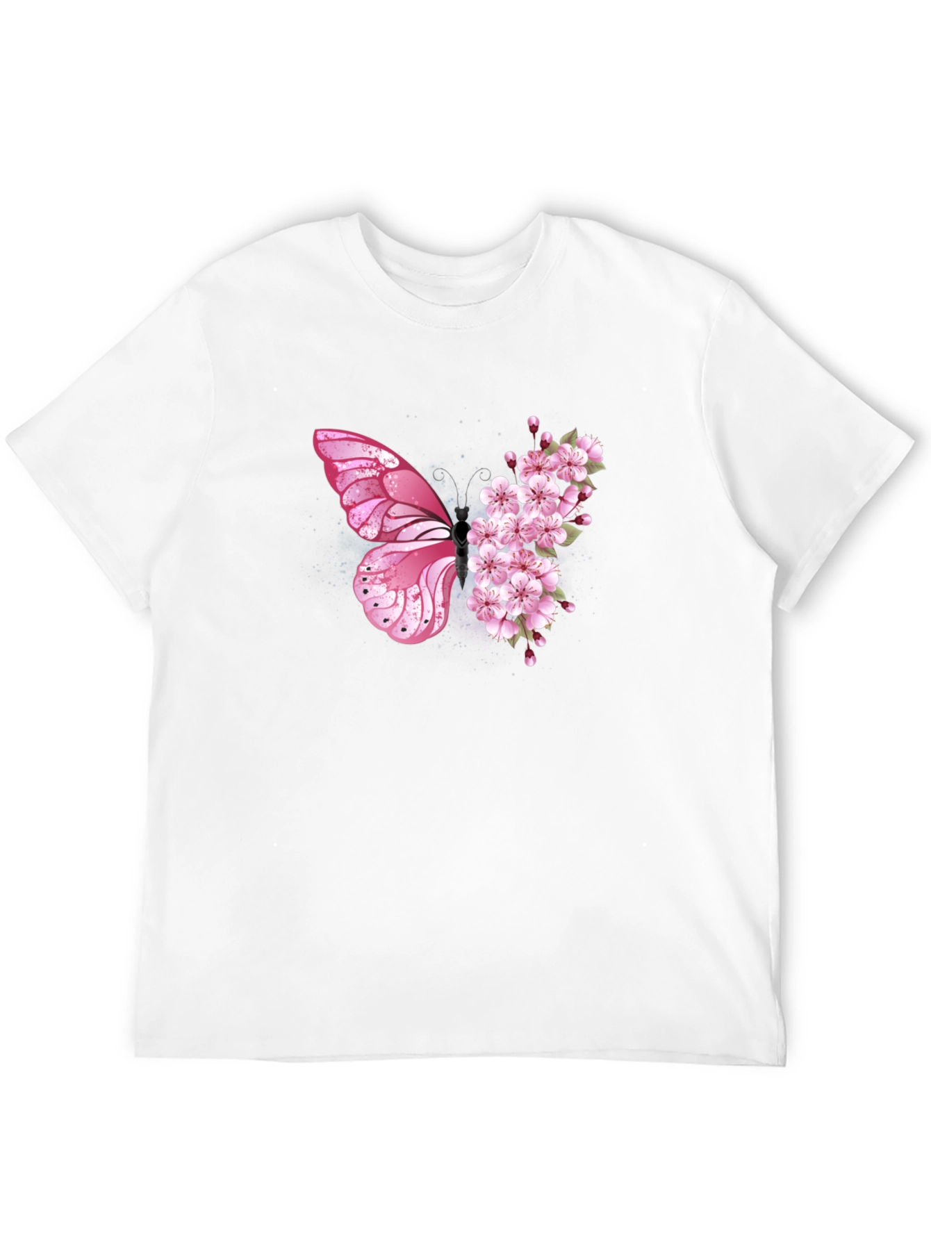 Butterfly Floral Graphic Tee - Black Unisex T-Shirt