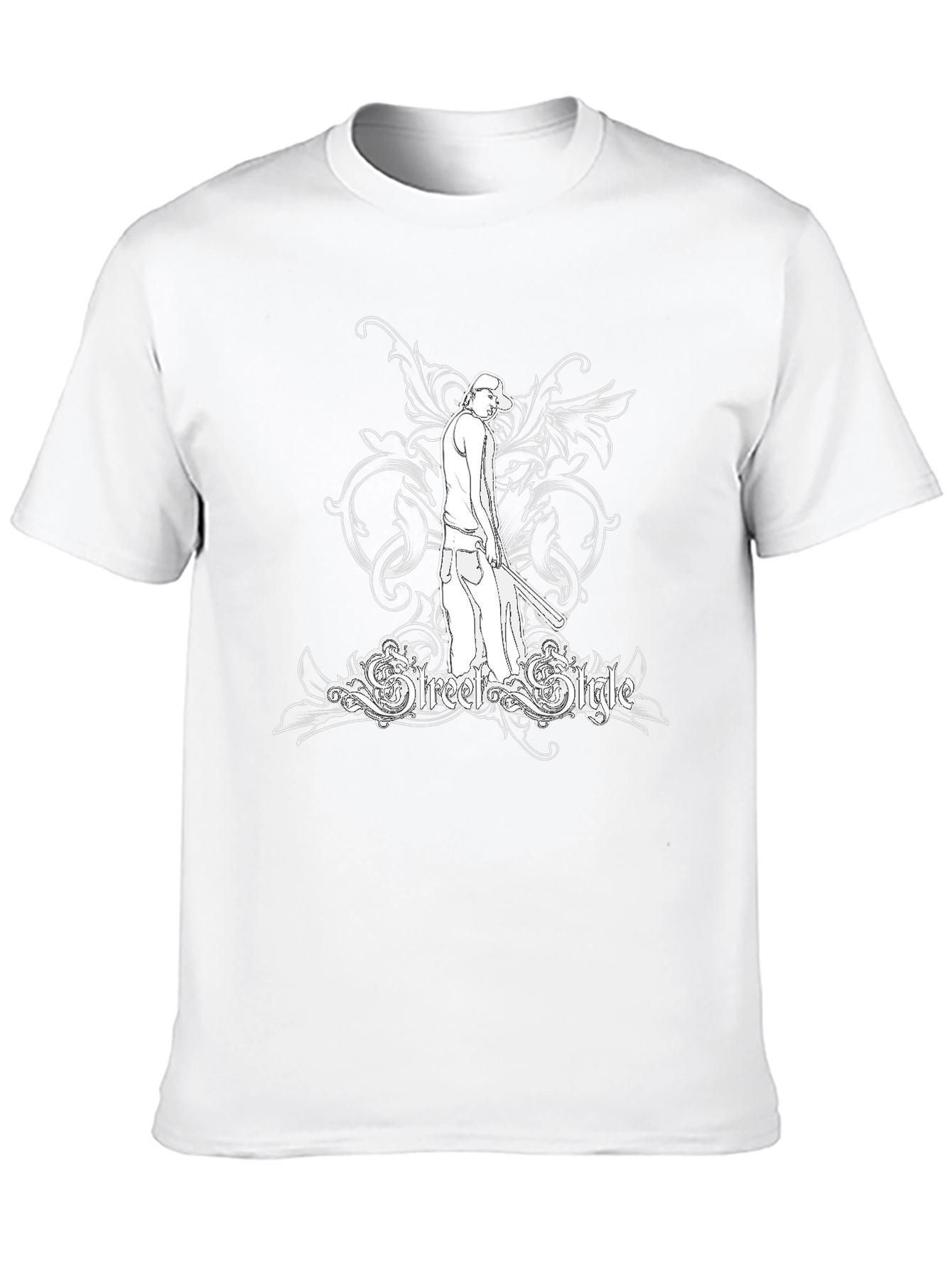 Street Style Graphic Tee - Black Cotton T-Shirt