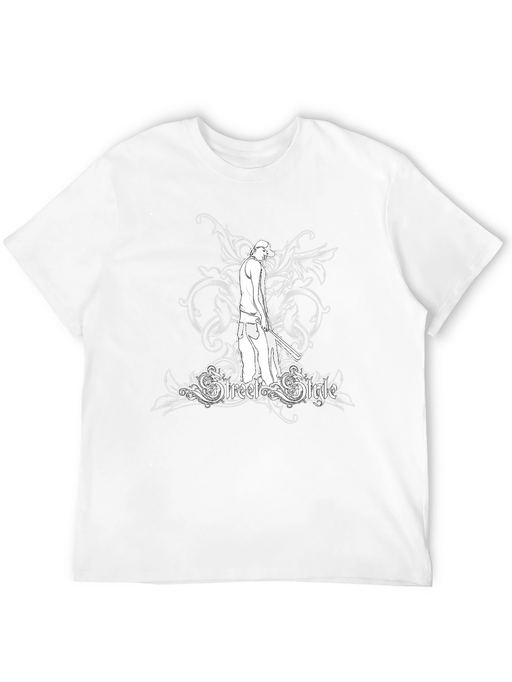 Street Style Graphic Tee - Black Cotton T-Shirt
