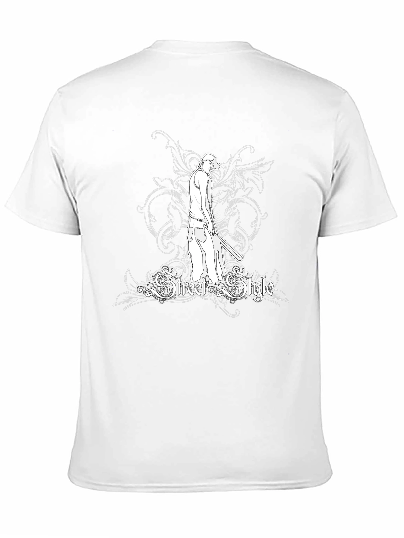 Street Style Graphic Tee - Black Cotton T-Shirt