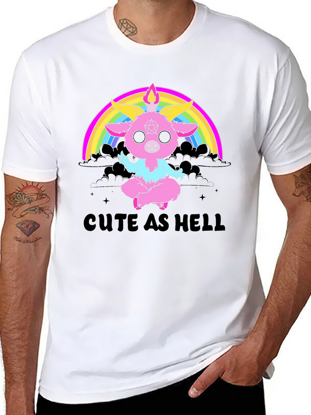Cute As Hell Baphomet Rainbow T-Shirt