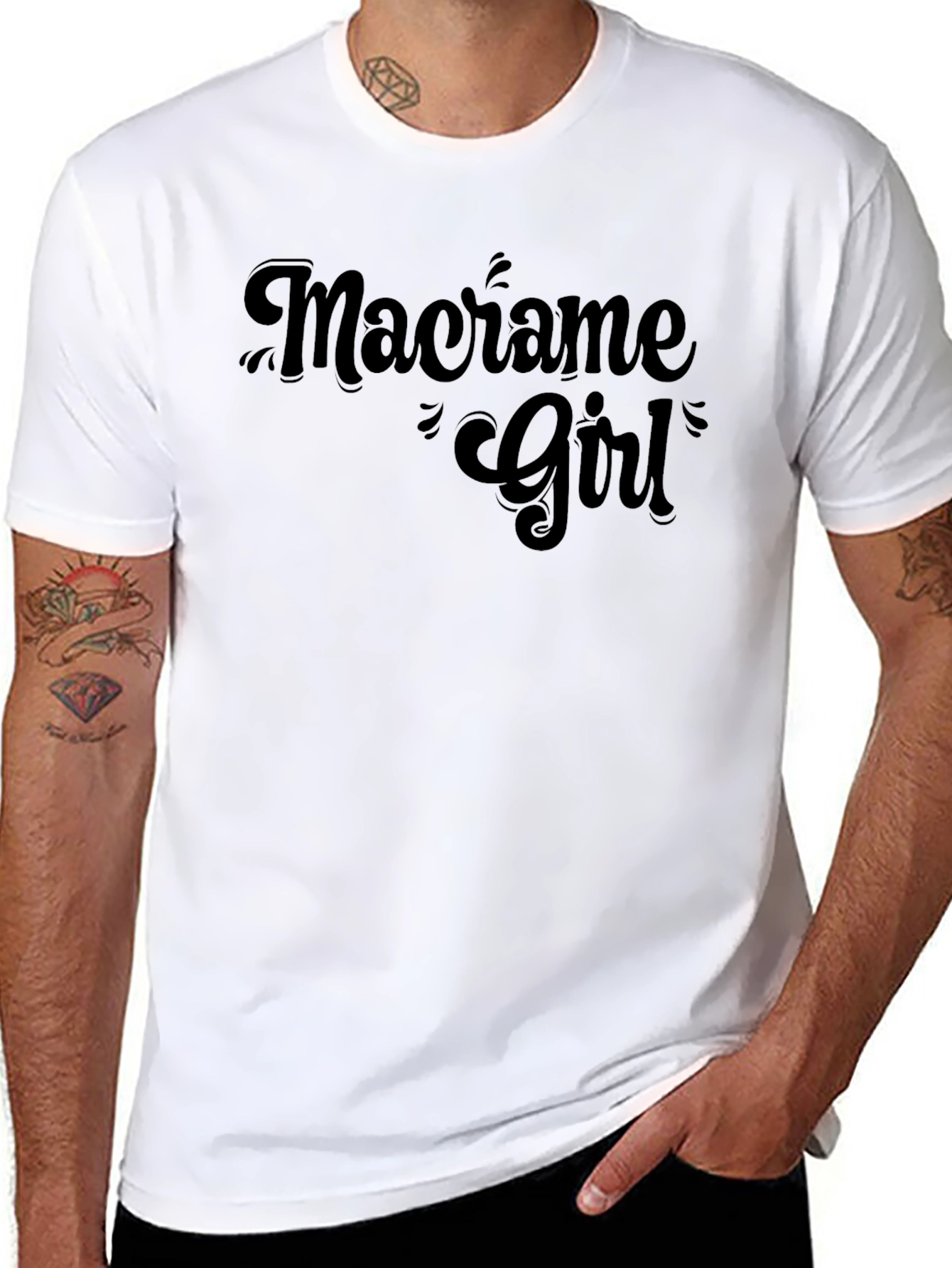 Macrame Girl Graphic Tee - Stylish Unique & Trendy