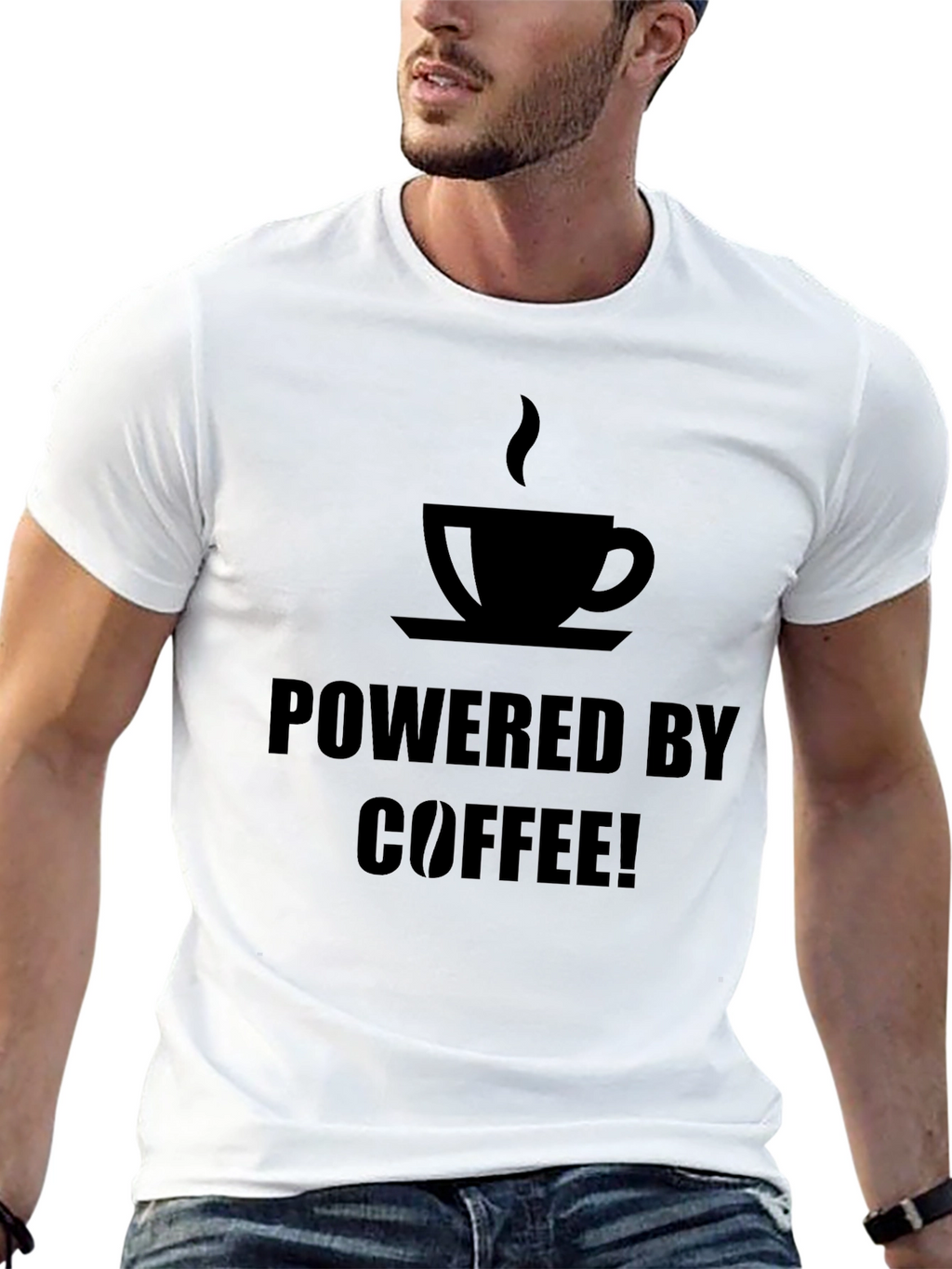 Coffee Powered Graphic T-Shirt - Black
