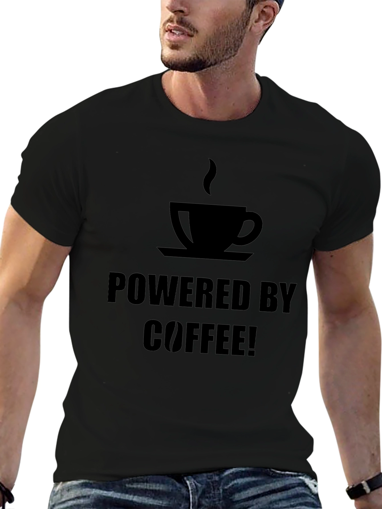 Coffee Powered Graphic T-Shirt - Black
