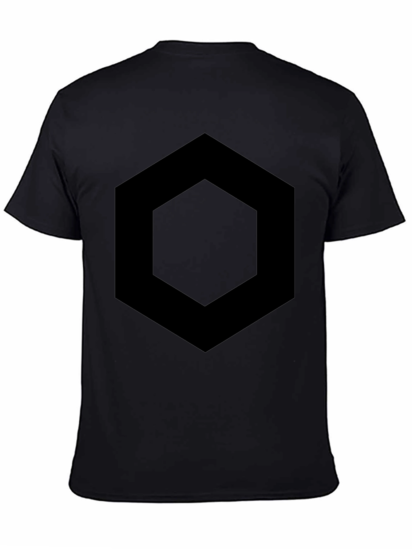 Black Hexagon Graphic Tee - Modern Minimalist Design