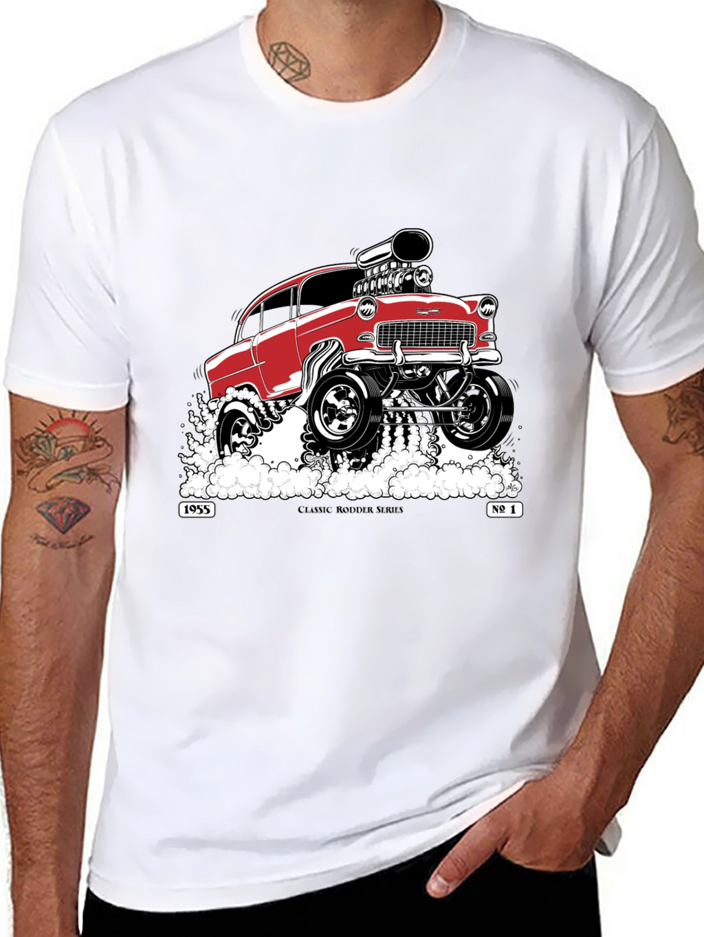 Classic 1955 Hot Rod T-Shirt - Black