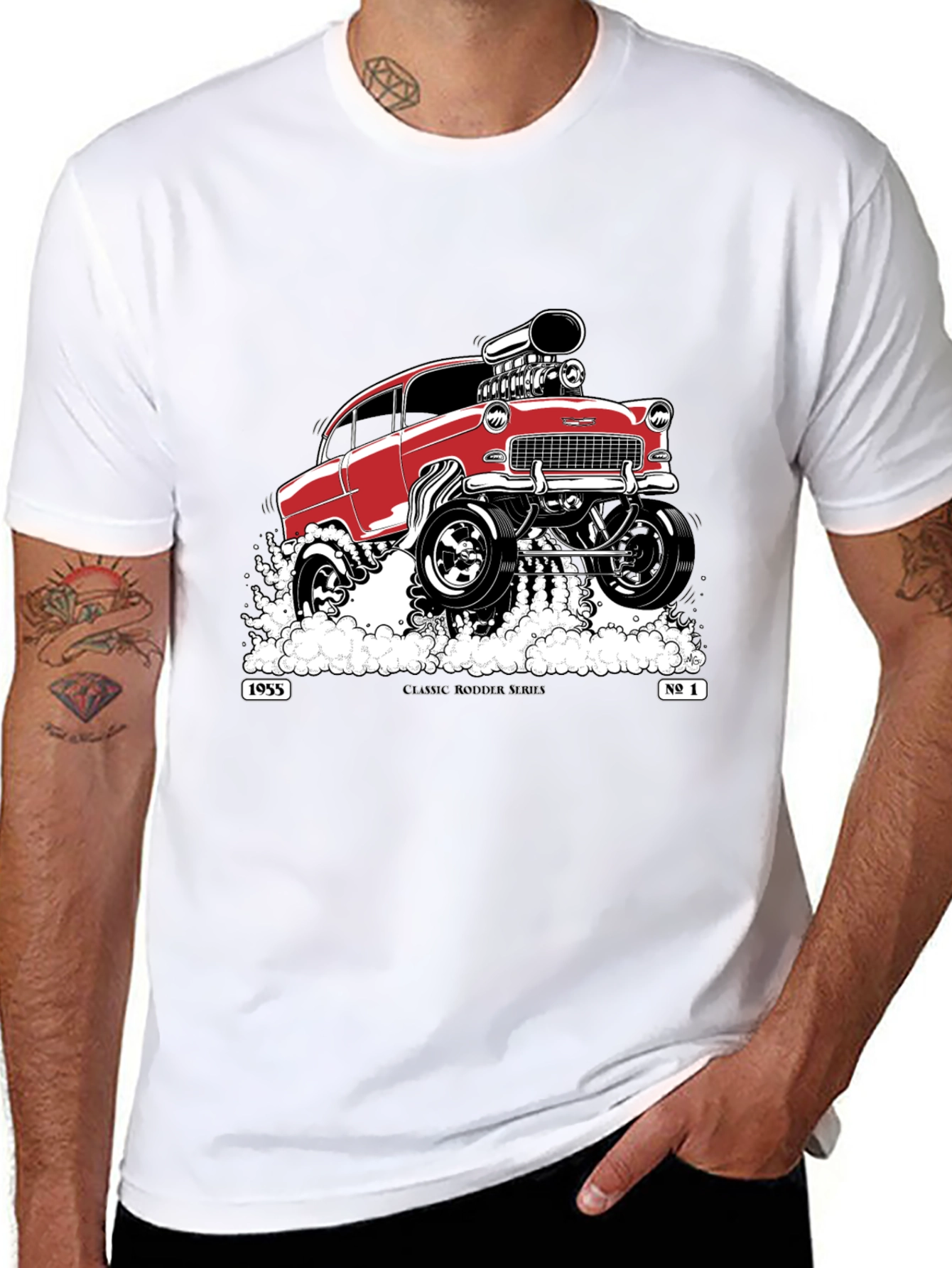 Classic 1955 Hot Rod T-Shirt - Black