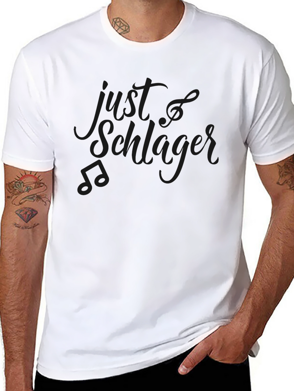Just Schlager Black Graphic Tee
