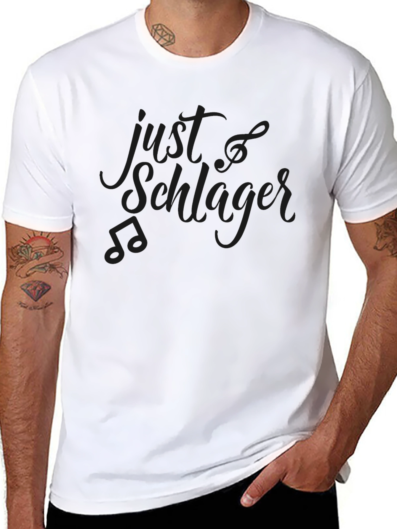 Just Schlager Black Graphic Tee