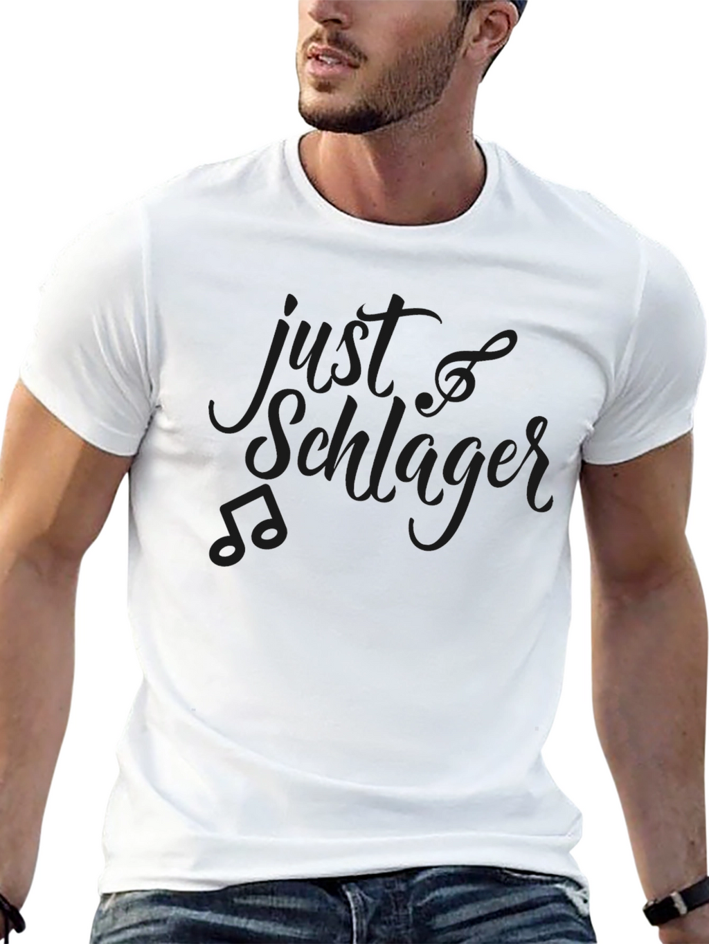 Just Schlager Black Graphic Tee