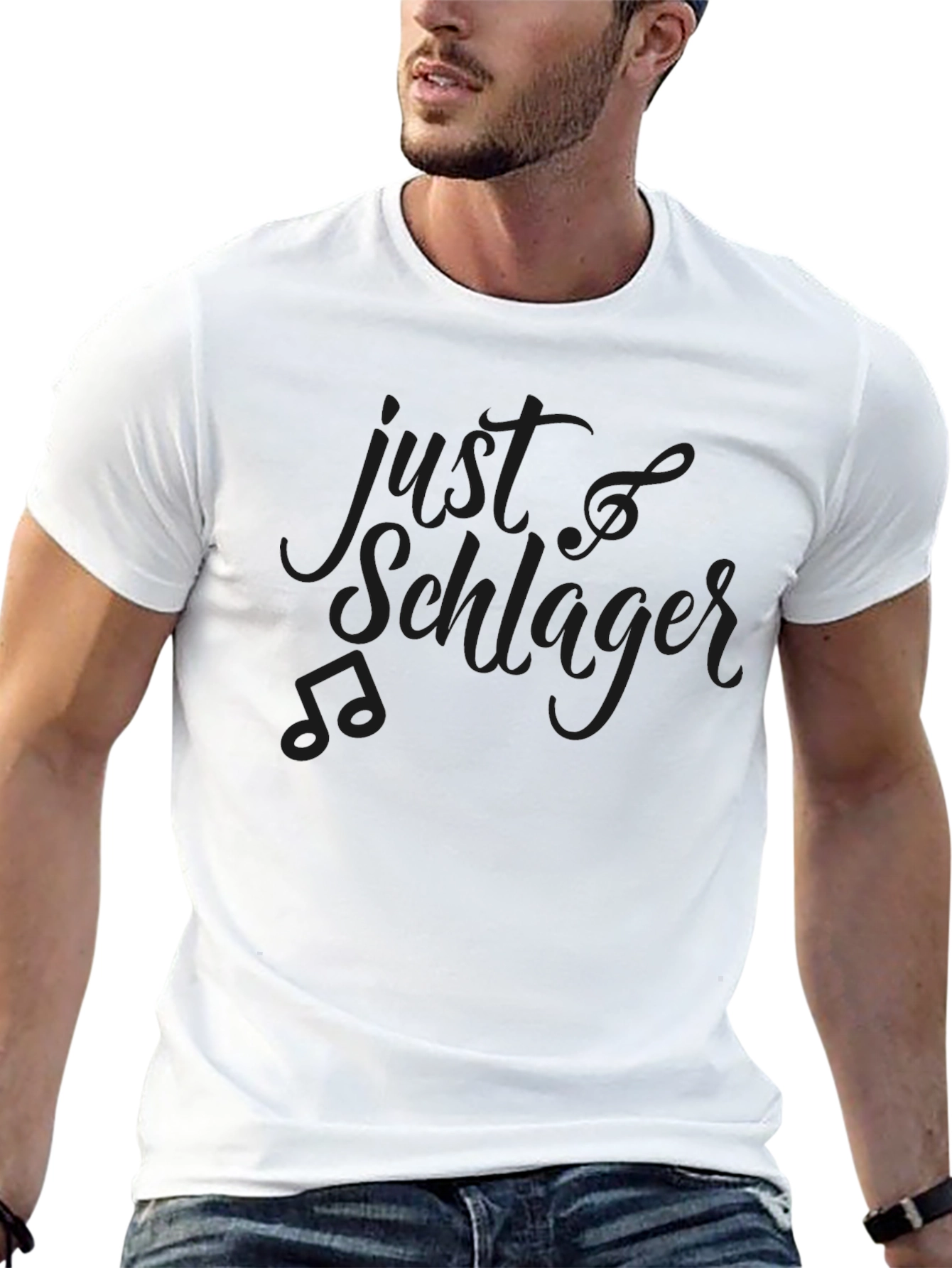 Just Schlager Black Graphic Tee