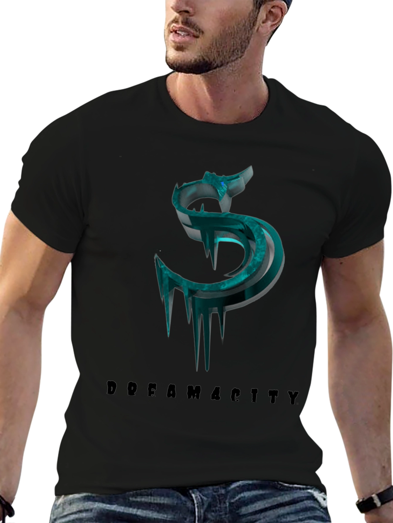Dream City Black Tee with Graphic Design