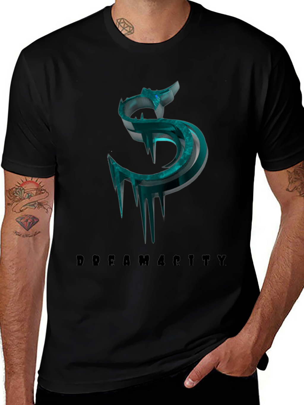 Dream City Black Tee with Graphic Design