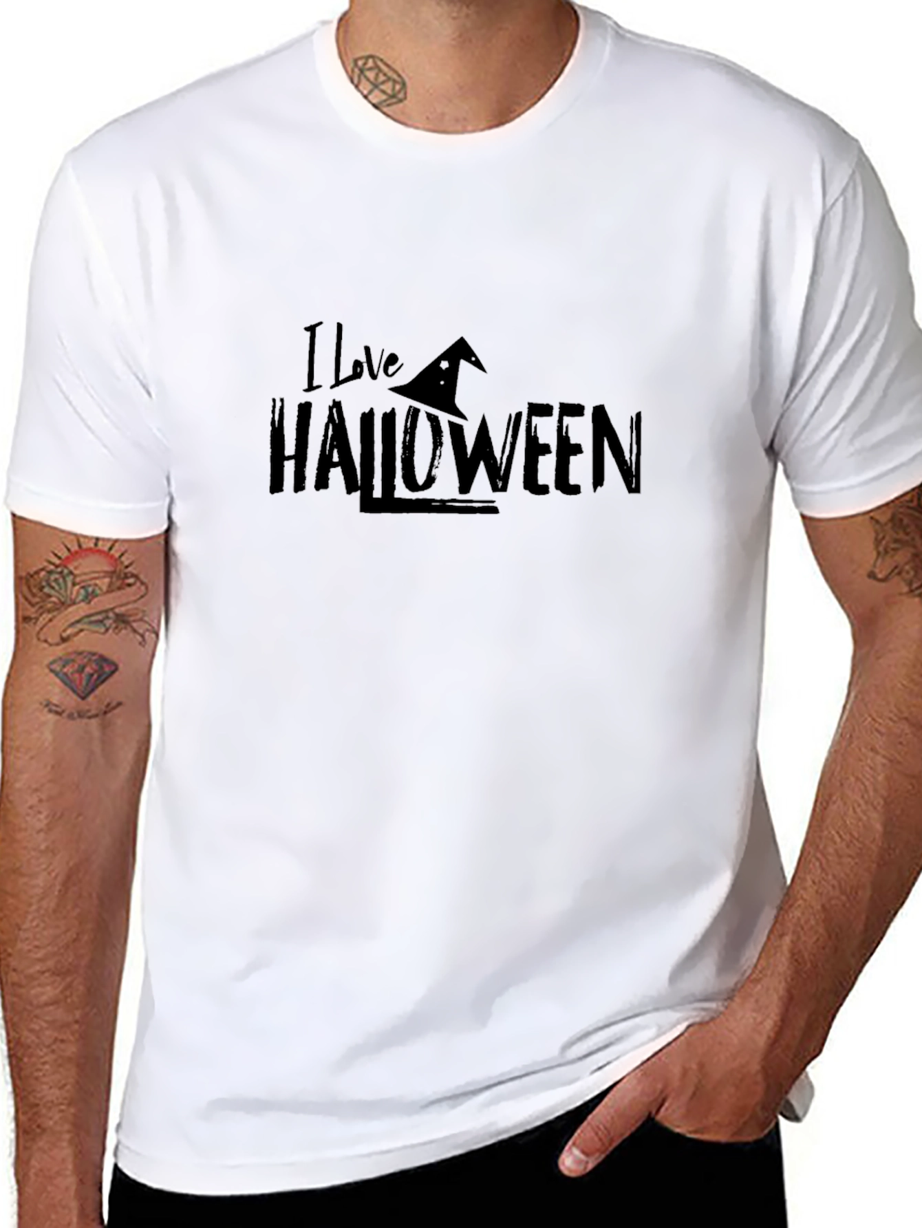 I Love Halloween Black Graphic Tee
