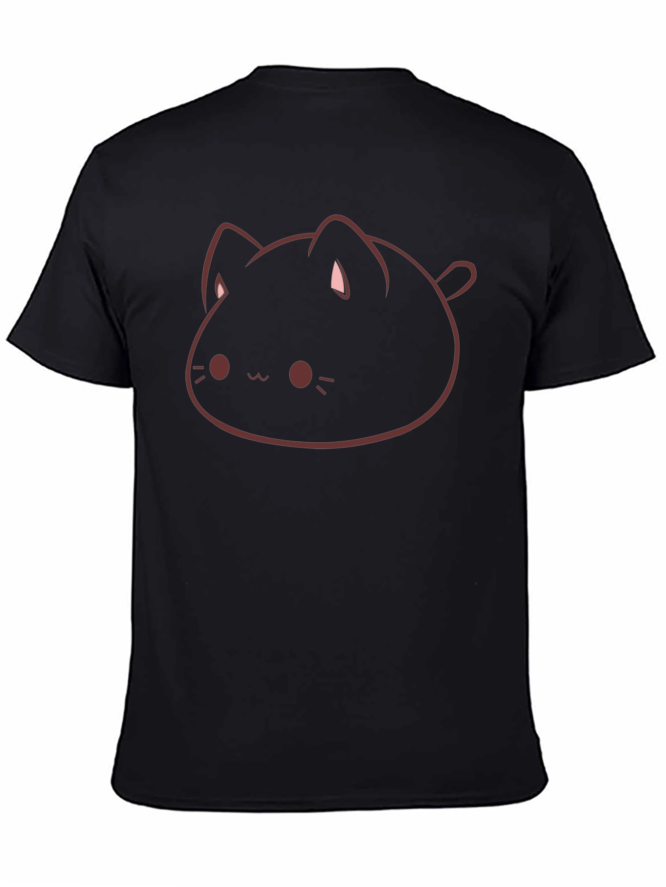 Cute Cat Graphic Black T-Shirt - Mens Style