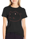 Cute Cat Graphic Black T-Shirt - Mens Style