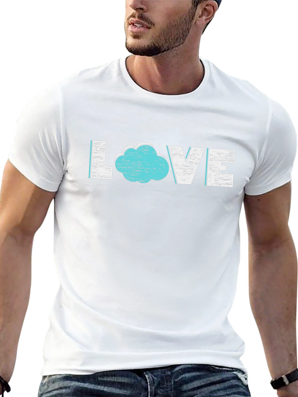 Love Cloud Graphic Tee - Black Cotton Blend