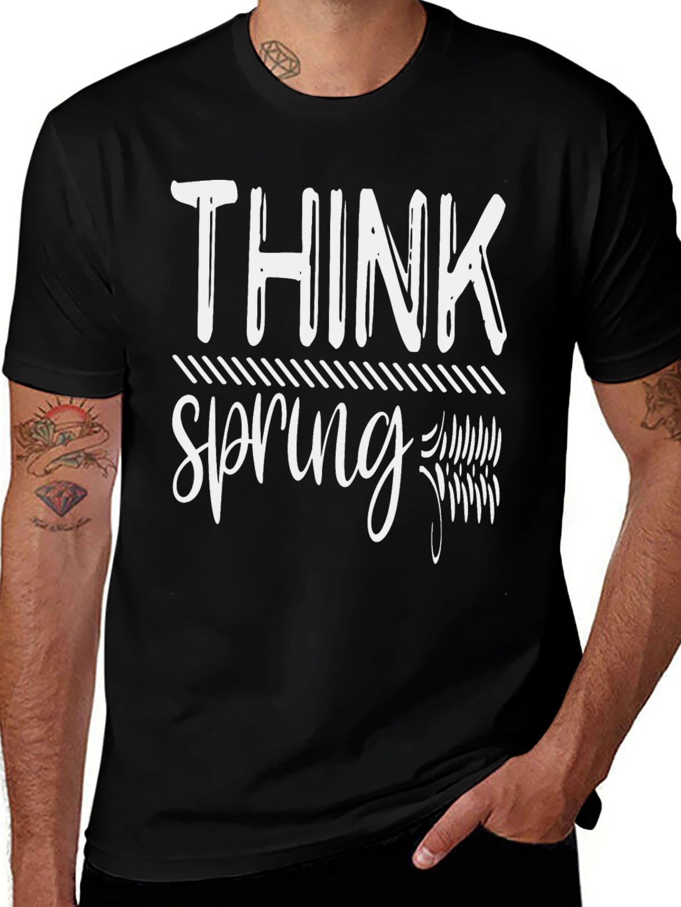 Think Spring Black T-Shirt