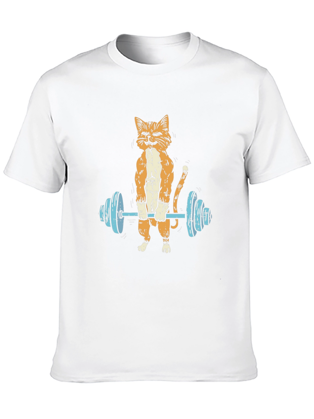 Funny Cat Lifting Barbell T-Shirt