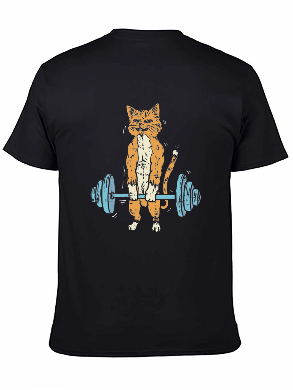 Funny Cat Lifting Barbell T-Shirt