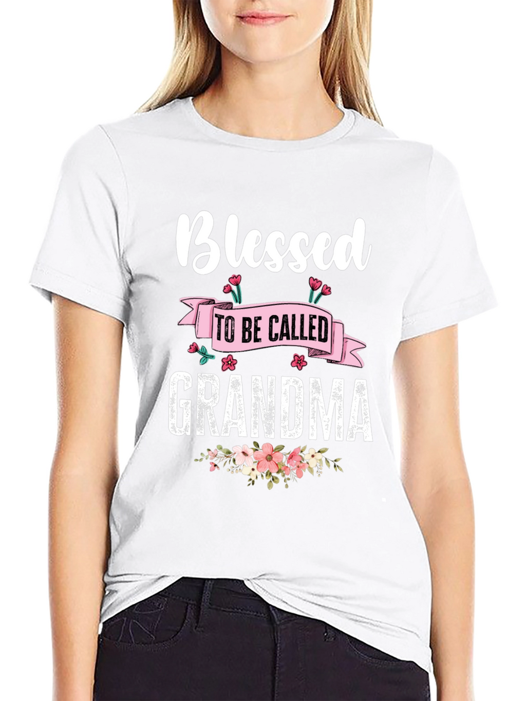 Blessed Grandma T-Shirt - Floral Design