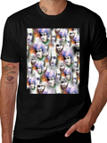 Unique Character Patterned Black T-Shirt